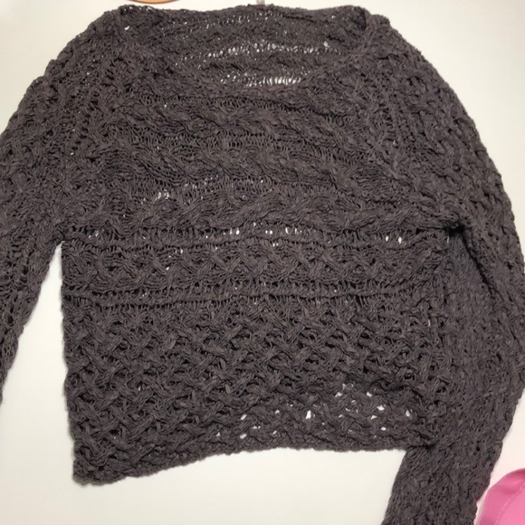Grey crochet free people sweater - Picture 1 of 1